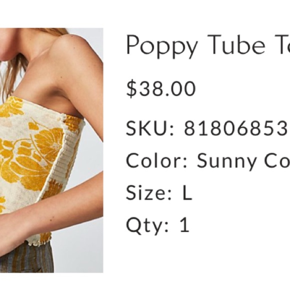 Poppy Tube Top in Yellow by [Brand]